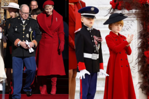 Prince Albert and Princess Charlene of Monaco portray Mr. and Mrs. Claus.