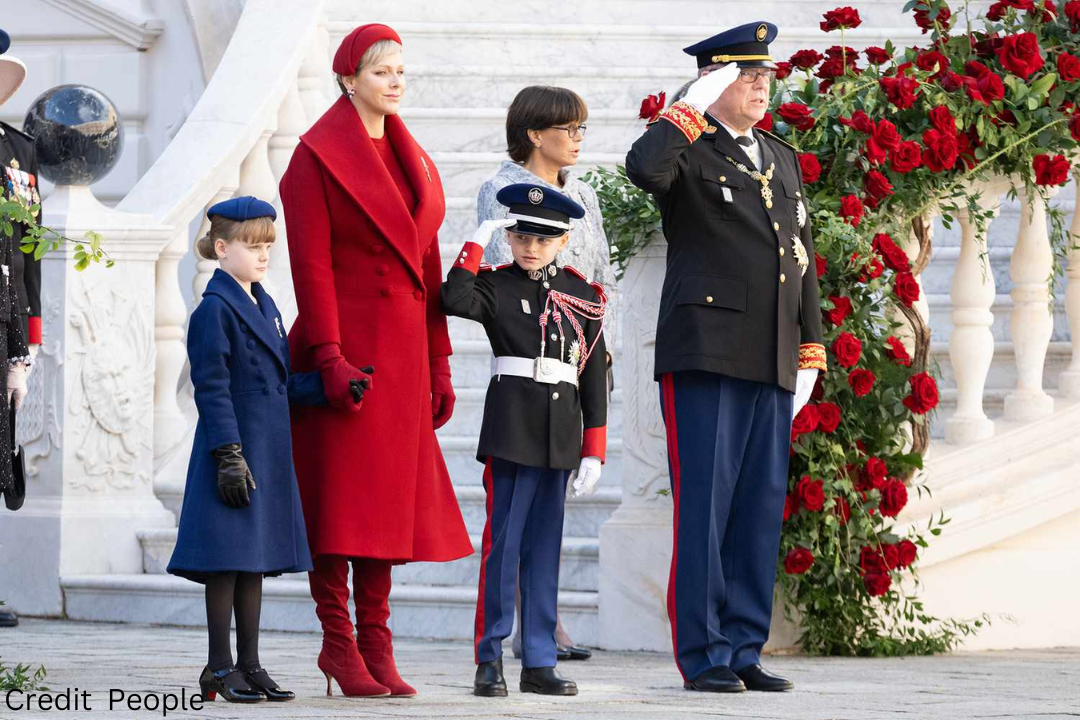 Princess Charlene makes her glitzy 2024 debut alongside her spouse and their two kids.