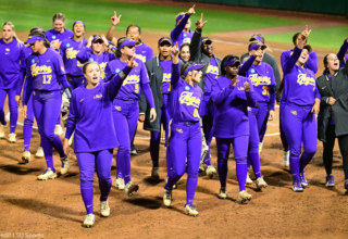 No. 11 LSU is ecstatic as they prepare for a best-of-three series against No. 8 Stanford.